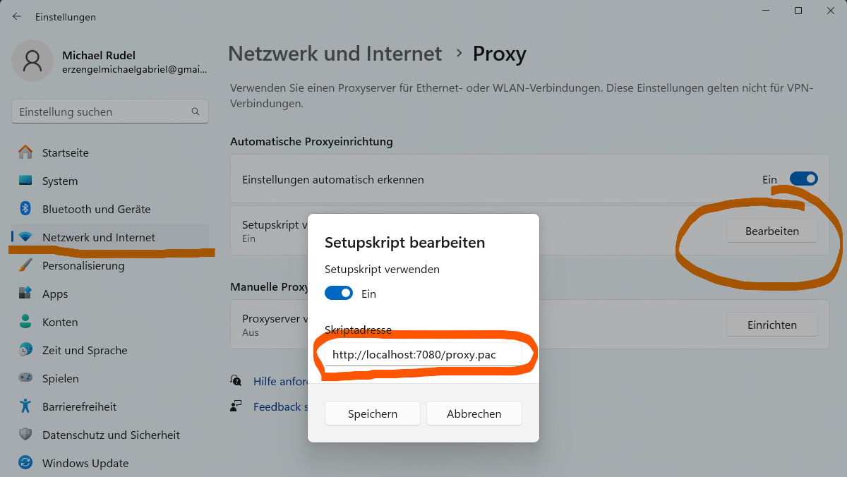 Windows configuration of symfony-cli proxy